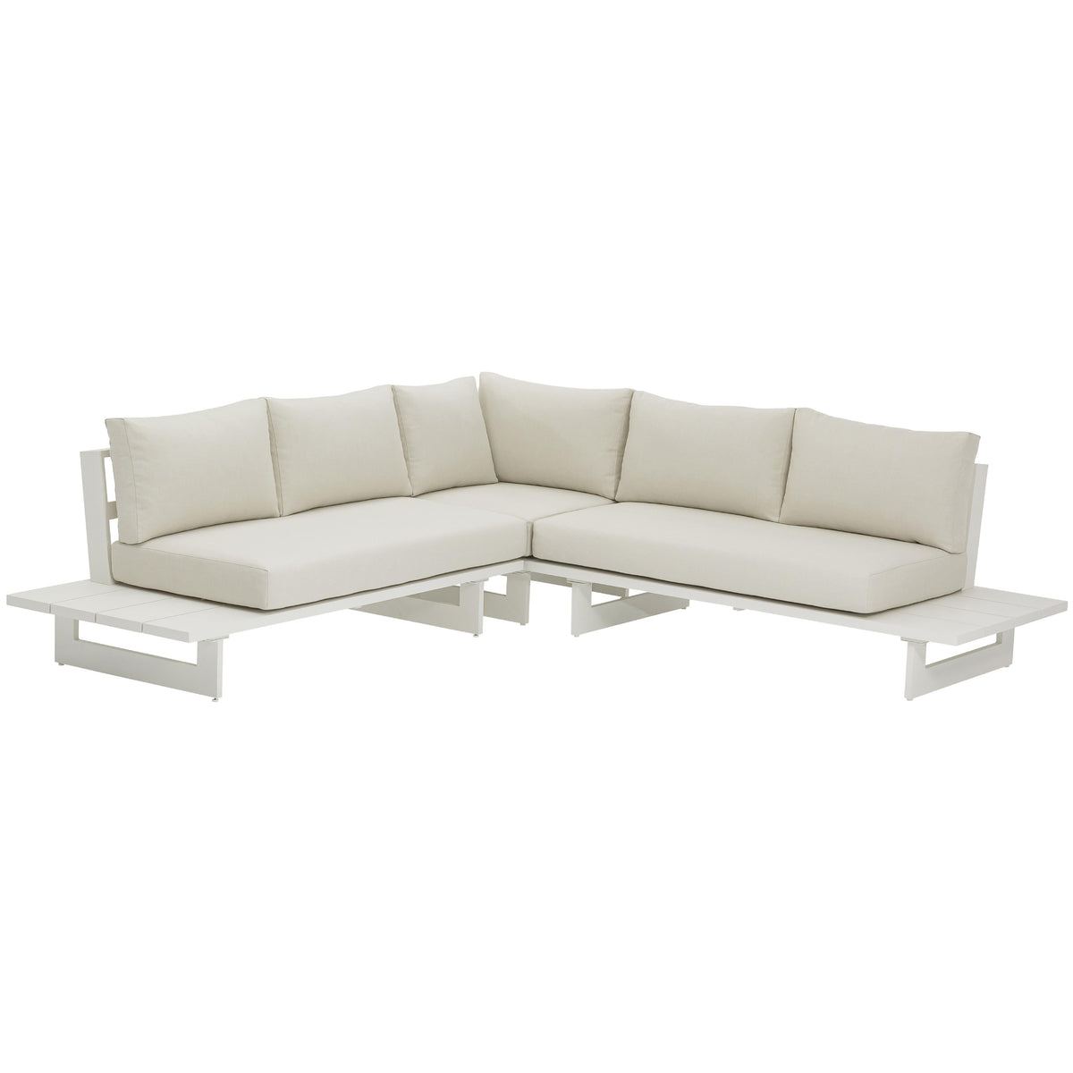 Meridian Maldives Cream Water Resistant Fabric Outdoor Patio Sectional (3 Boxes)