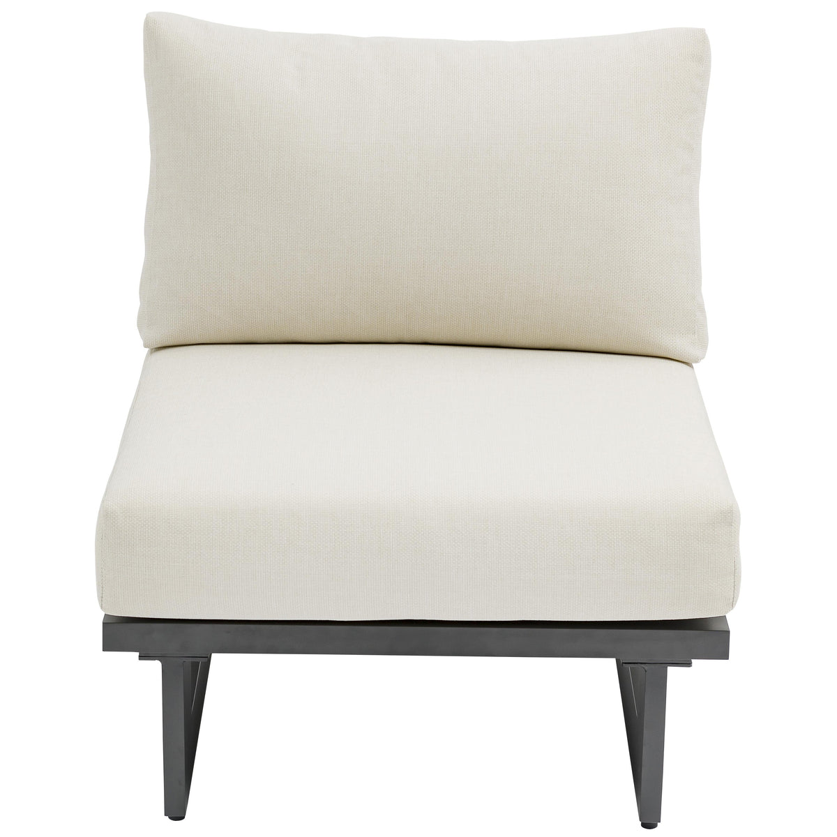 Meridian Maldives Cream Water Resistant Fabric Outdoor Patio Armless Chair
