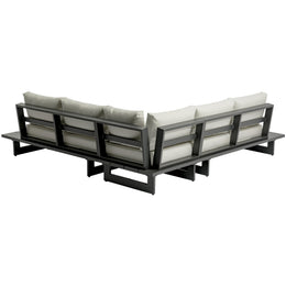 Meridian Maldives Cream Water Resistant Fabric Outdoor Patio Sectional (3 Boxes)