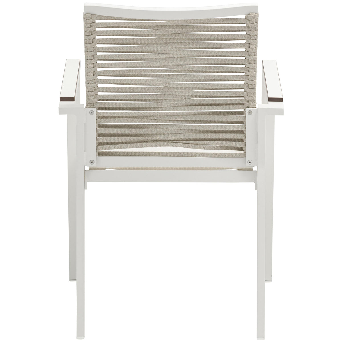 Meridian Maldives Beige Rope Fabric Outdoor Patio Dining Arm Chair