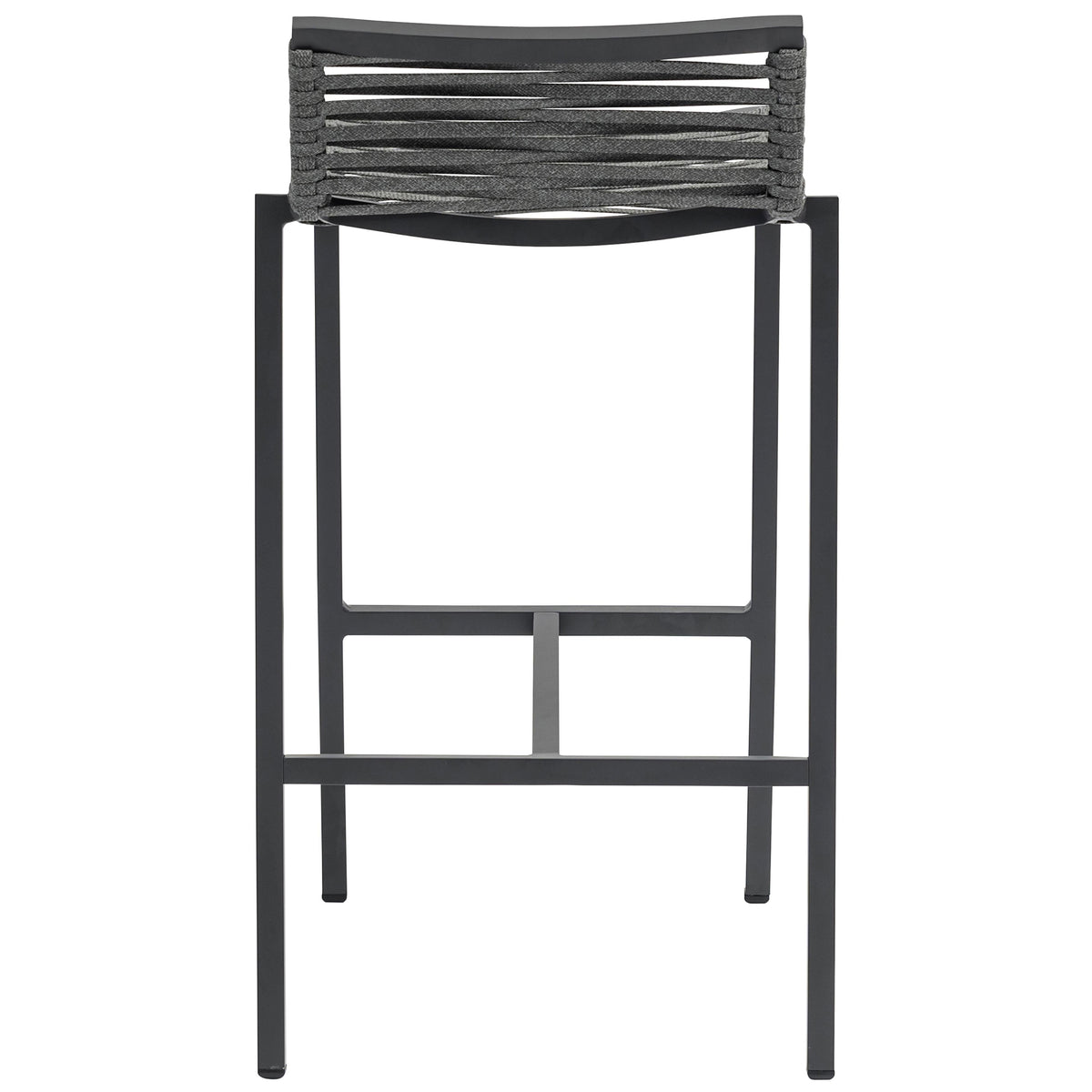 Meridian Maldives Grey Rope Fabric Outdoor Patio Barstool