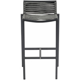 Meridian Maldives Grey Rope Fabric Outdoor Patio Barstool