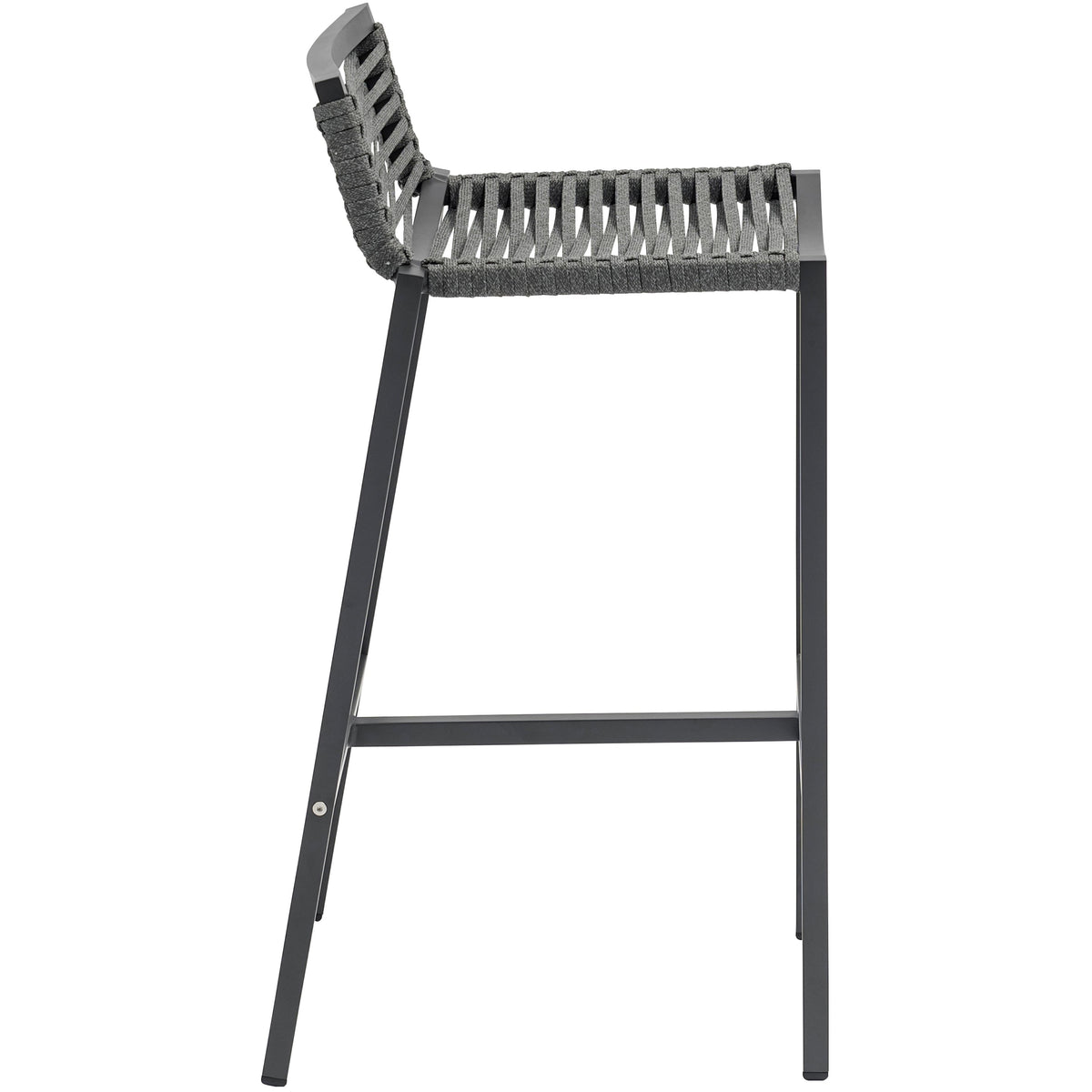 Meridian Maldives Grey Rope Fabric Outdoor Patio Barstool