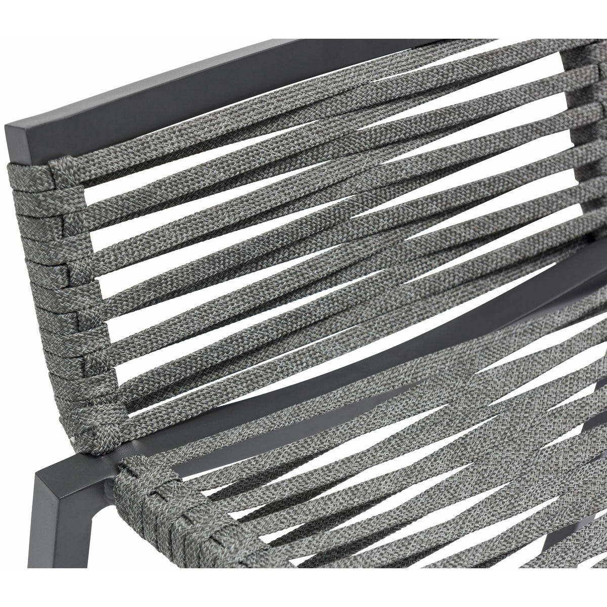 Meridian Maldives Grey Rope Fabric Outdoor Patio Barstool