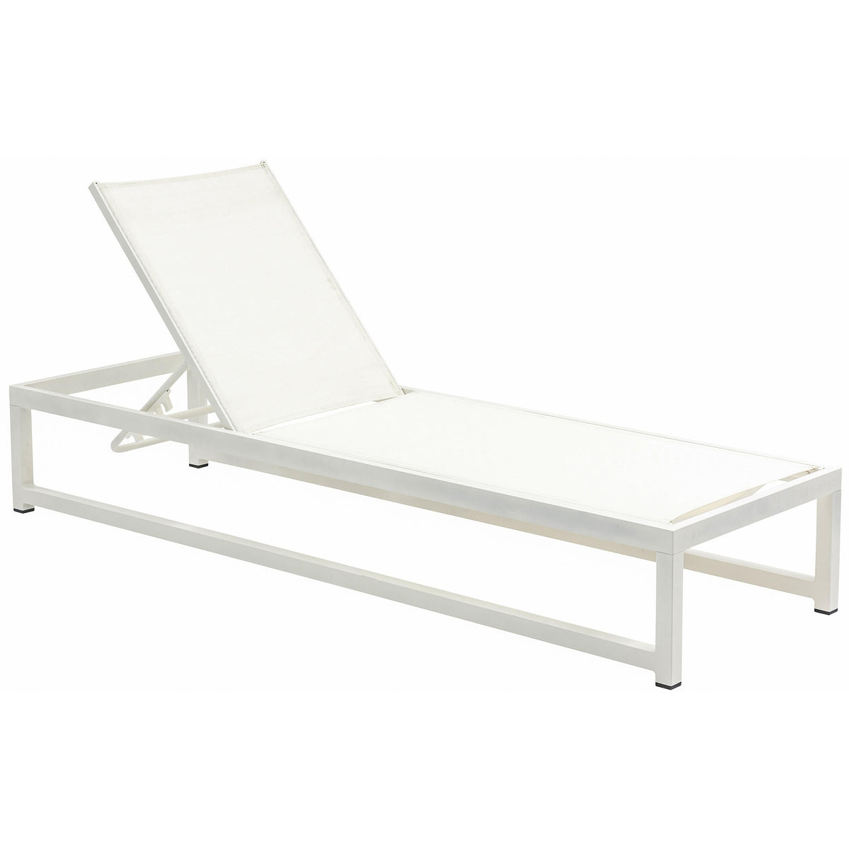 Meridian Maldives Cream Mesh Water Resistant Fabric Outdoor Patio Adjustable Sun Chaise Lounge Chair