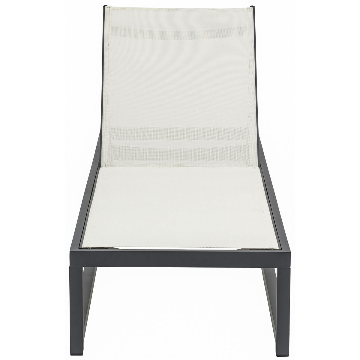 Meridian Maldives Cream Mesh Water Resistant Fabric Outdoor Patio Adjustable Sun Chaise Lounge Chair