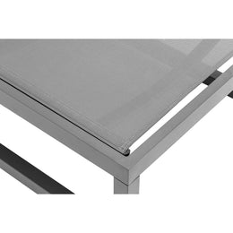 Meridian Maldives Grey Mesh Water Resistant Fabric Outdoor Patio Adjustable Sun Chaise Lounge Chair