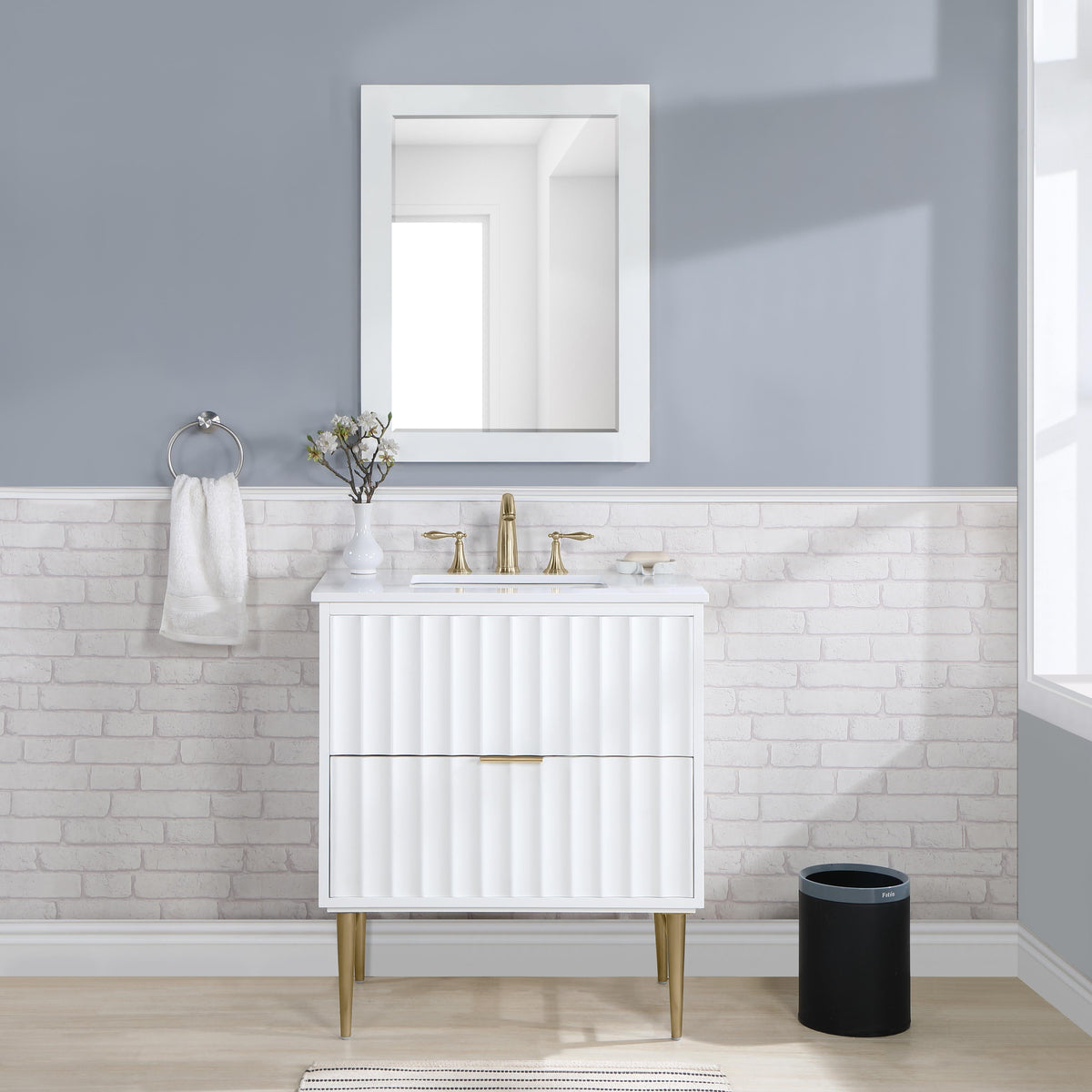 Meridian Modernist White Bathroom Vanity
