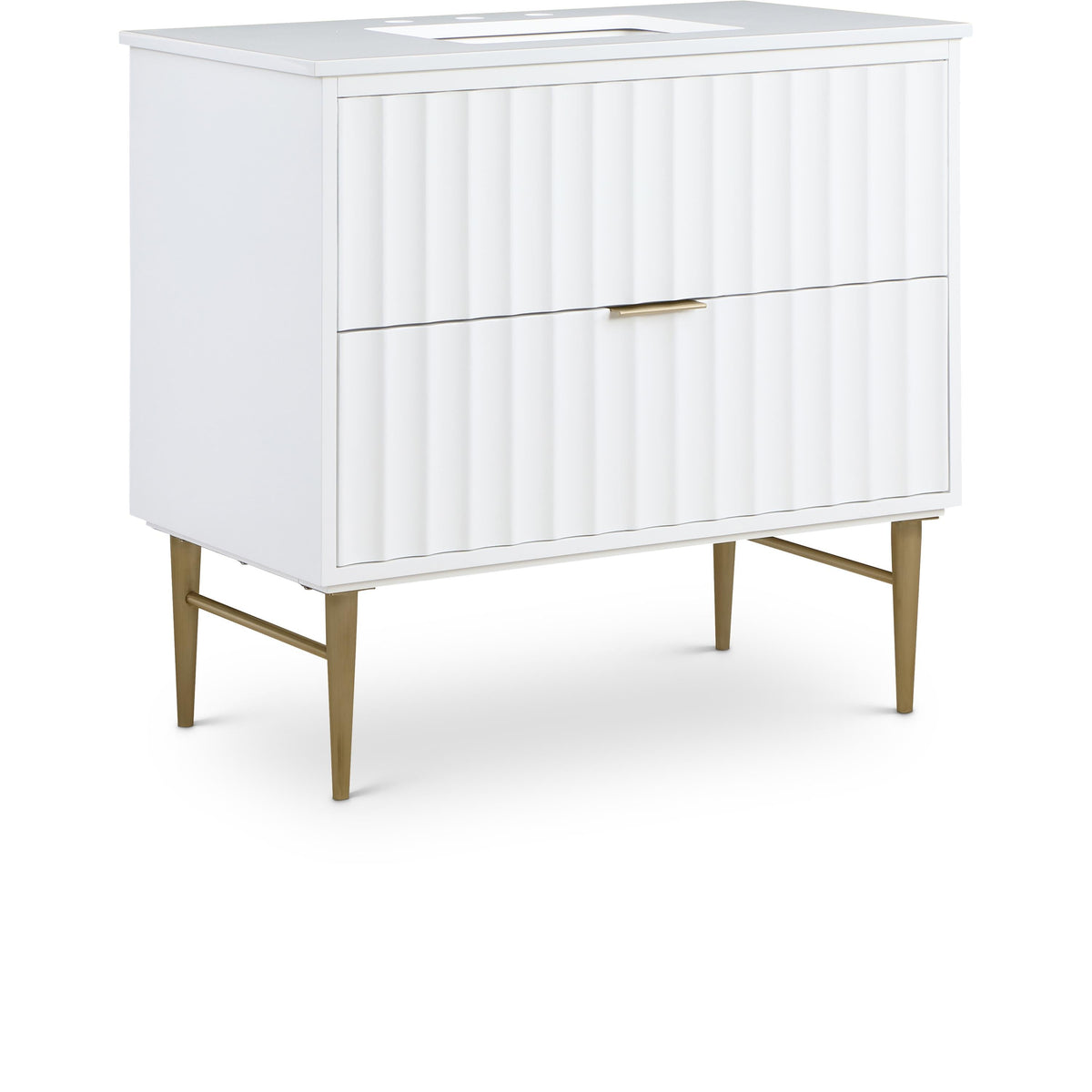 Meridian Modernist White Bathroom Vanity