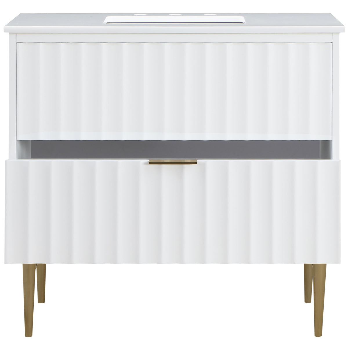 Meridian Modernist White Bathroom Vanity