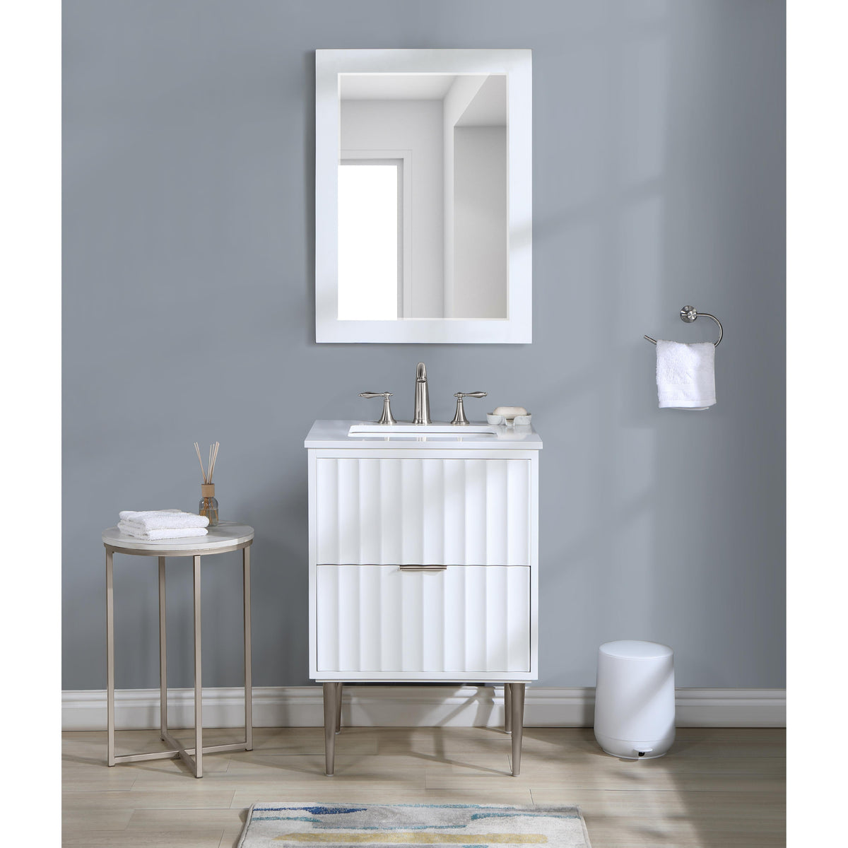Meridian Modernist White Bathroom Vanity