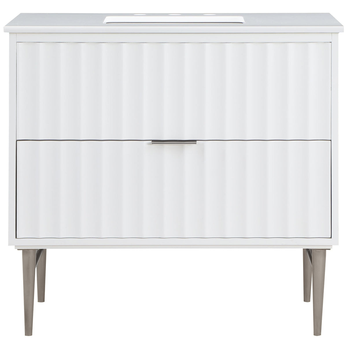Meridian Modernist White Bathroom Vanity