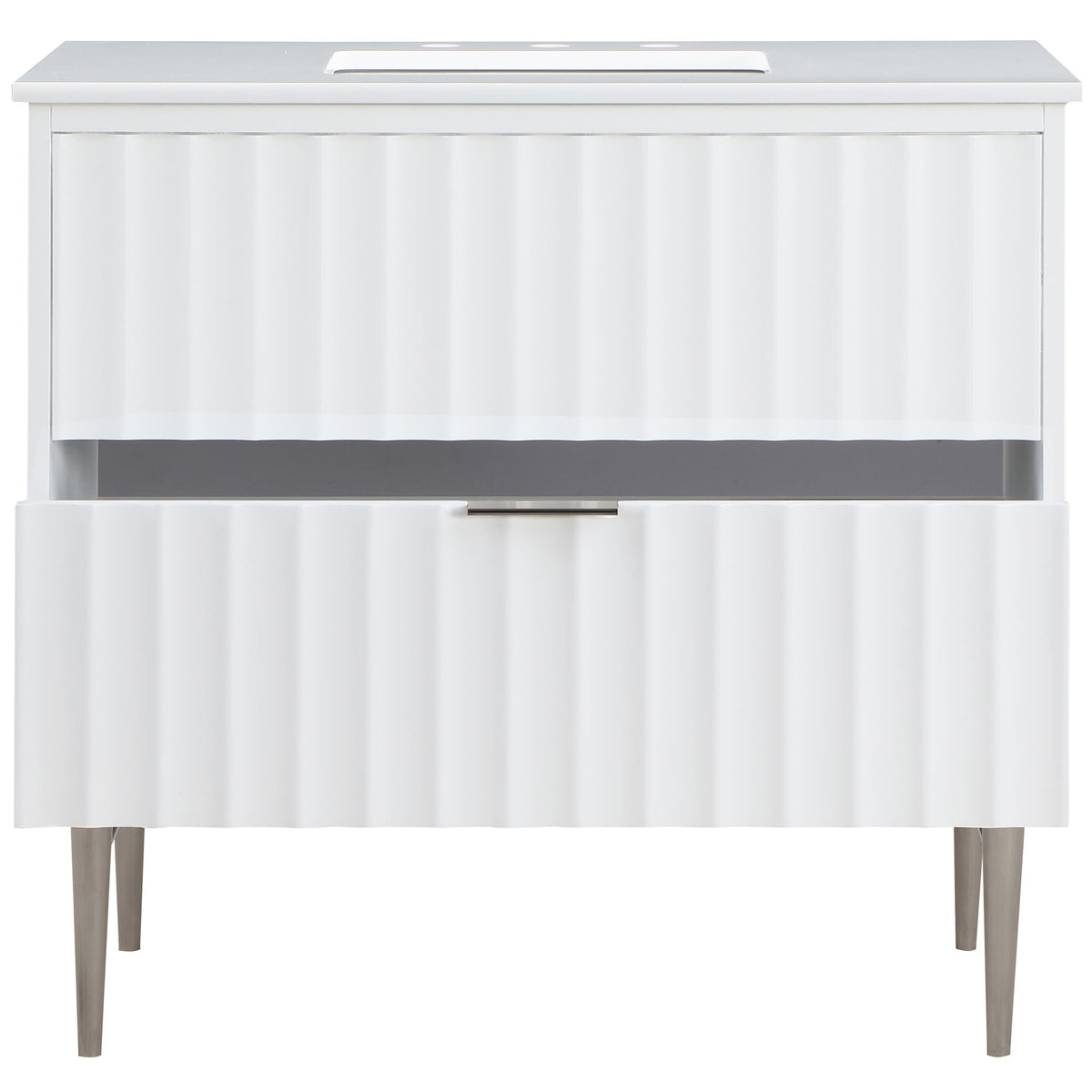 Meridian Modernist White Bathroom Vanity