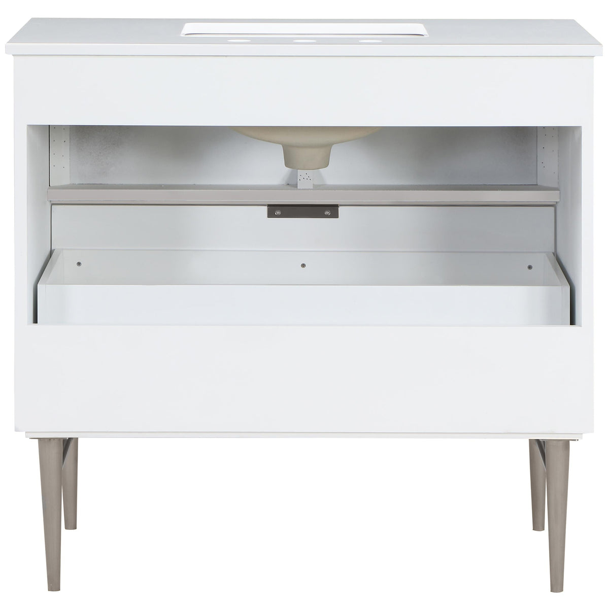 Meridian Modernist White Bathroom Vanity