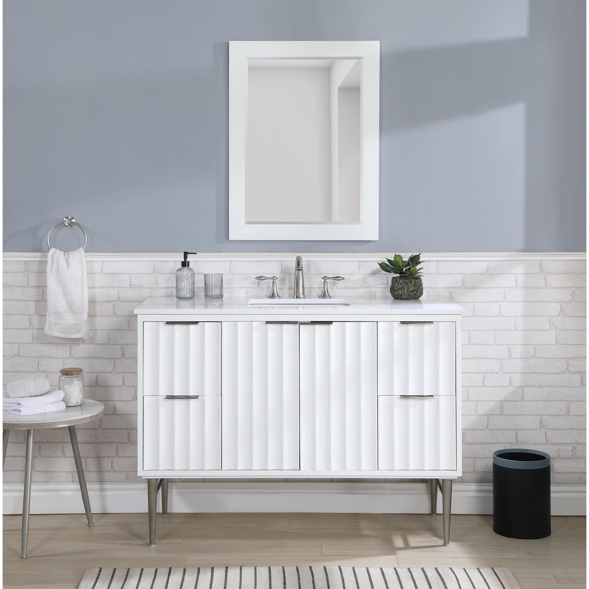 Meridian Modernist White Bathroom Vanity
