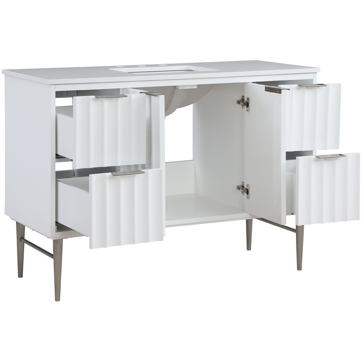 Meridian Modernist White Bathroom Vanity