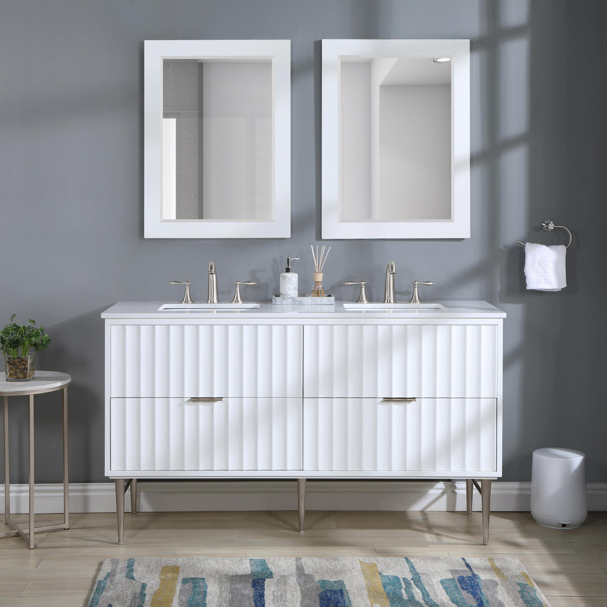 Meridian Modernist White Bathroom Vanity