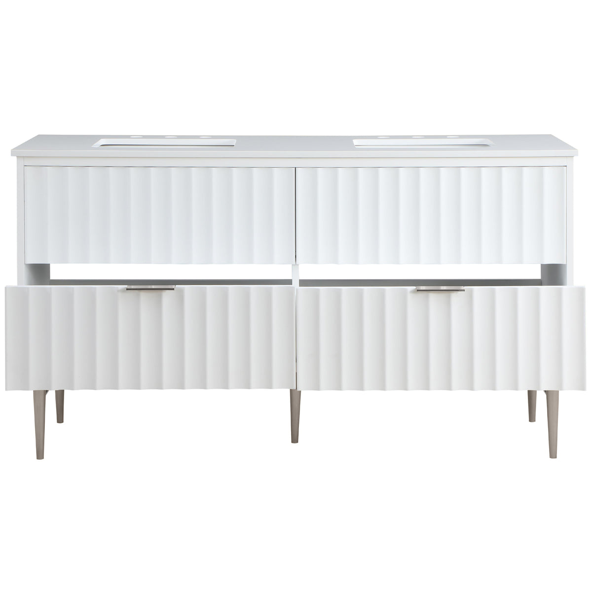 Meridian Modernist White Bathroom Vanity