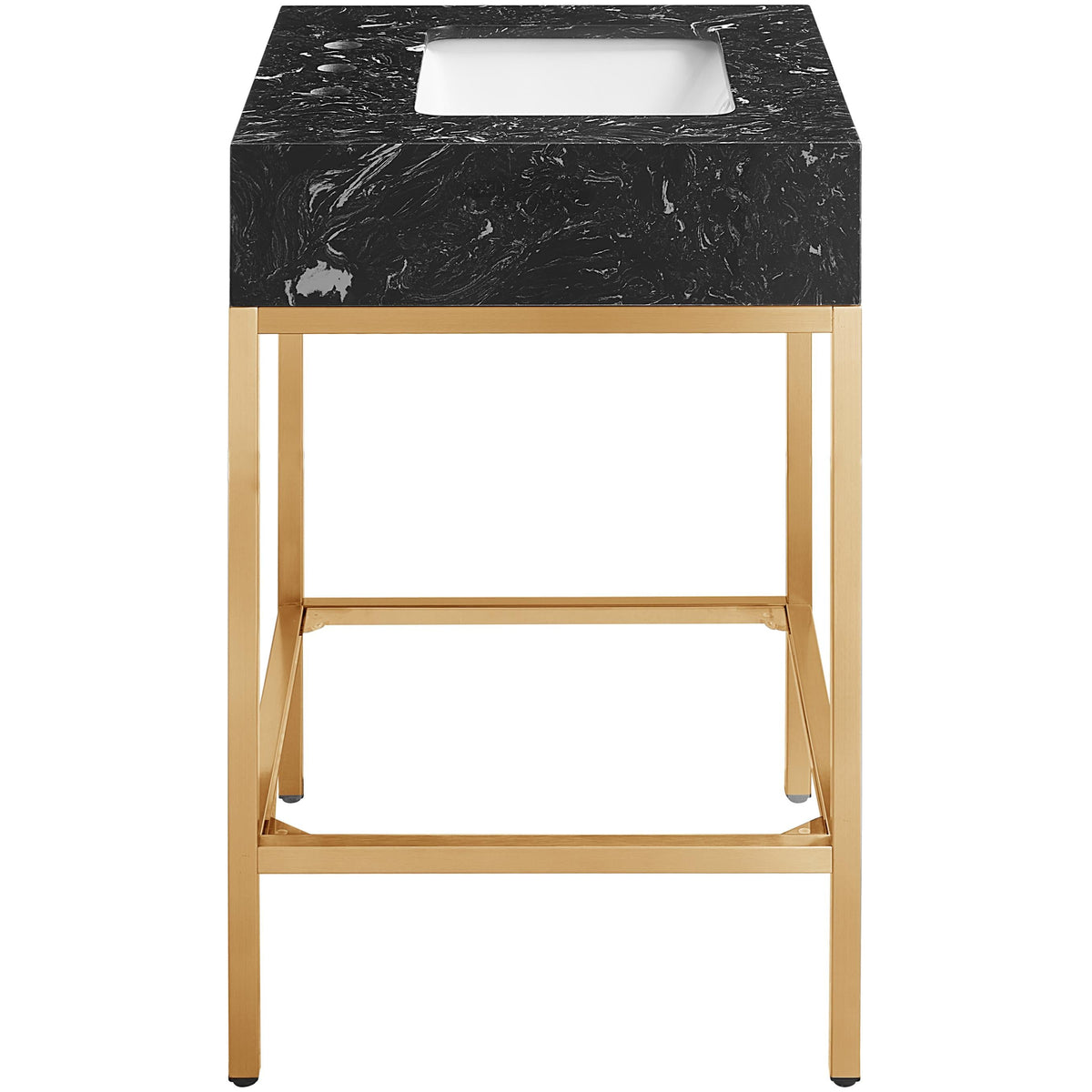 Meridian Marmo Black Engineered Marble Bathroom Vanity