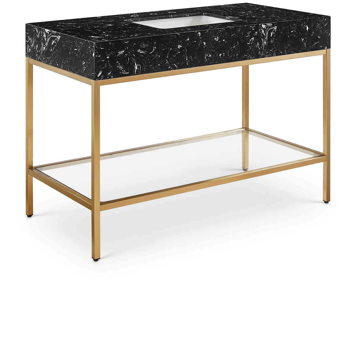 Meridian Marmo Black Engineered Marble Bathroom Vanity