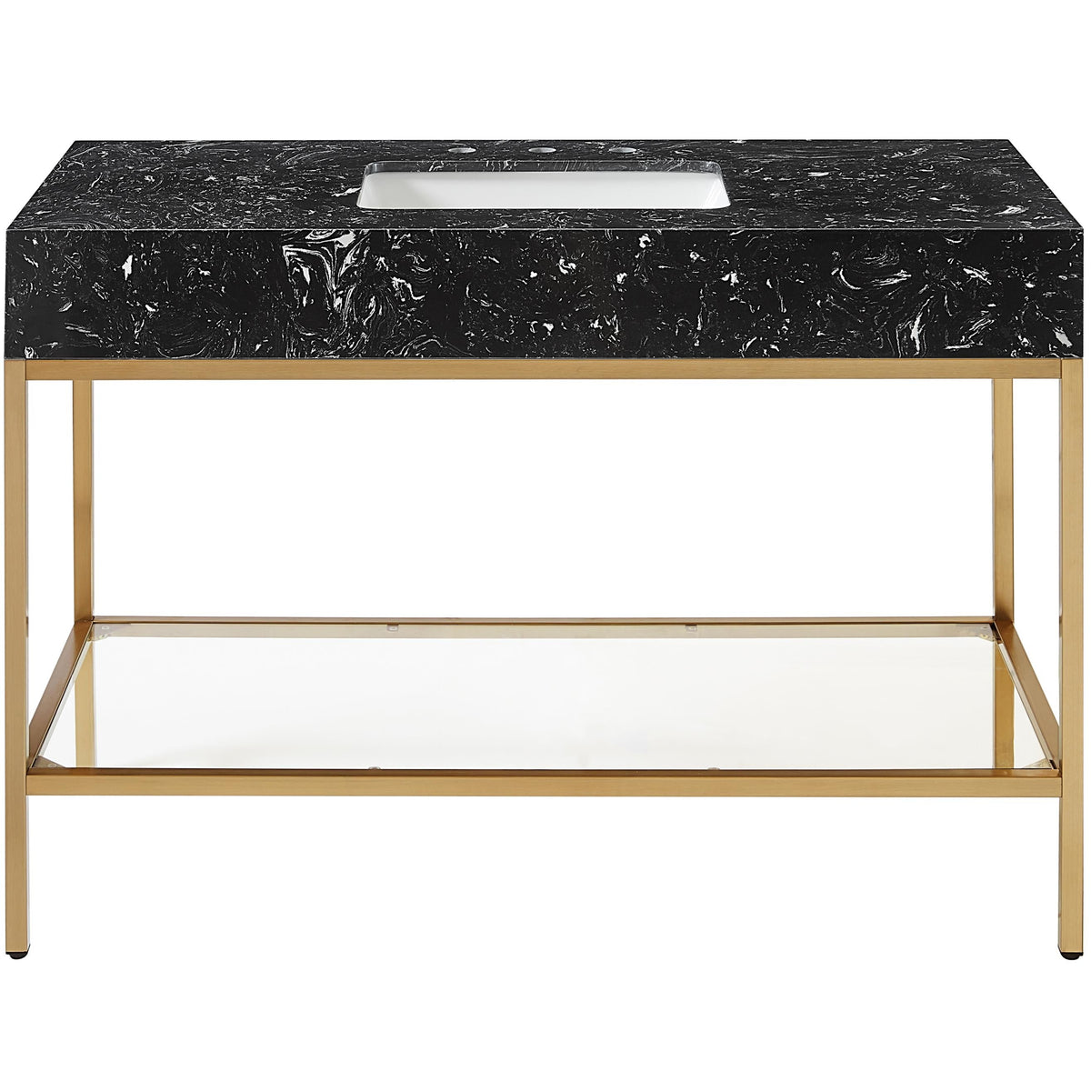 Meridian Marmo Black Engineered Marble Bathroom Vanity