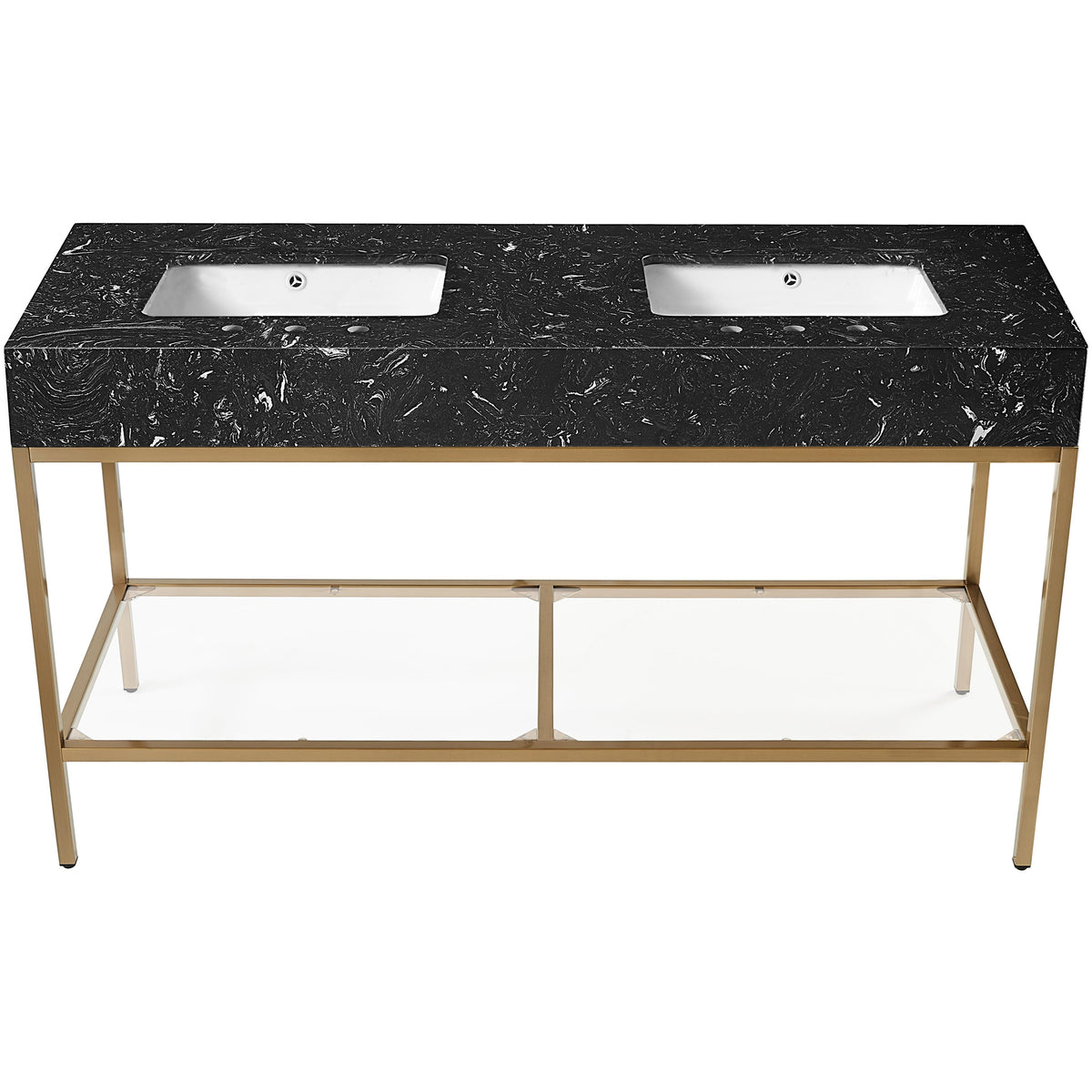Meridian Marmo Black Engineered Marble Bathroom Vanity