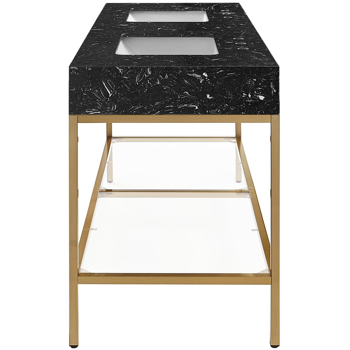 Meridian Marmo Black Engineered Marble Bathroom Vanity