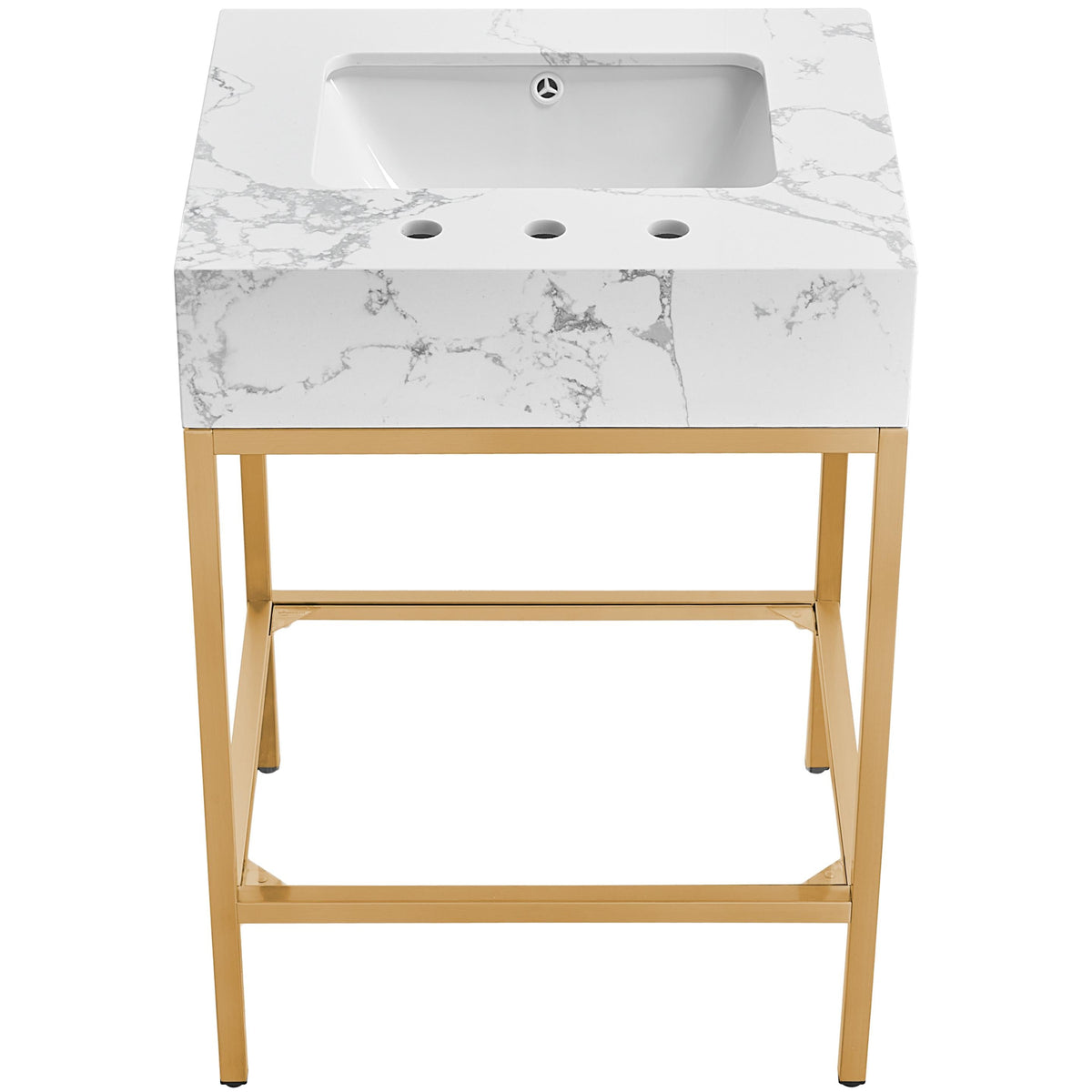 Meridian Marmo White Engineered Marble Bathroom Vanity