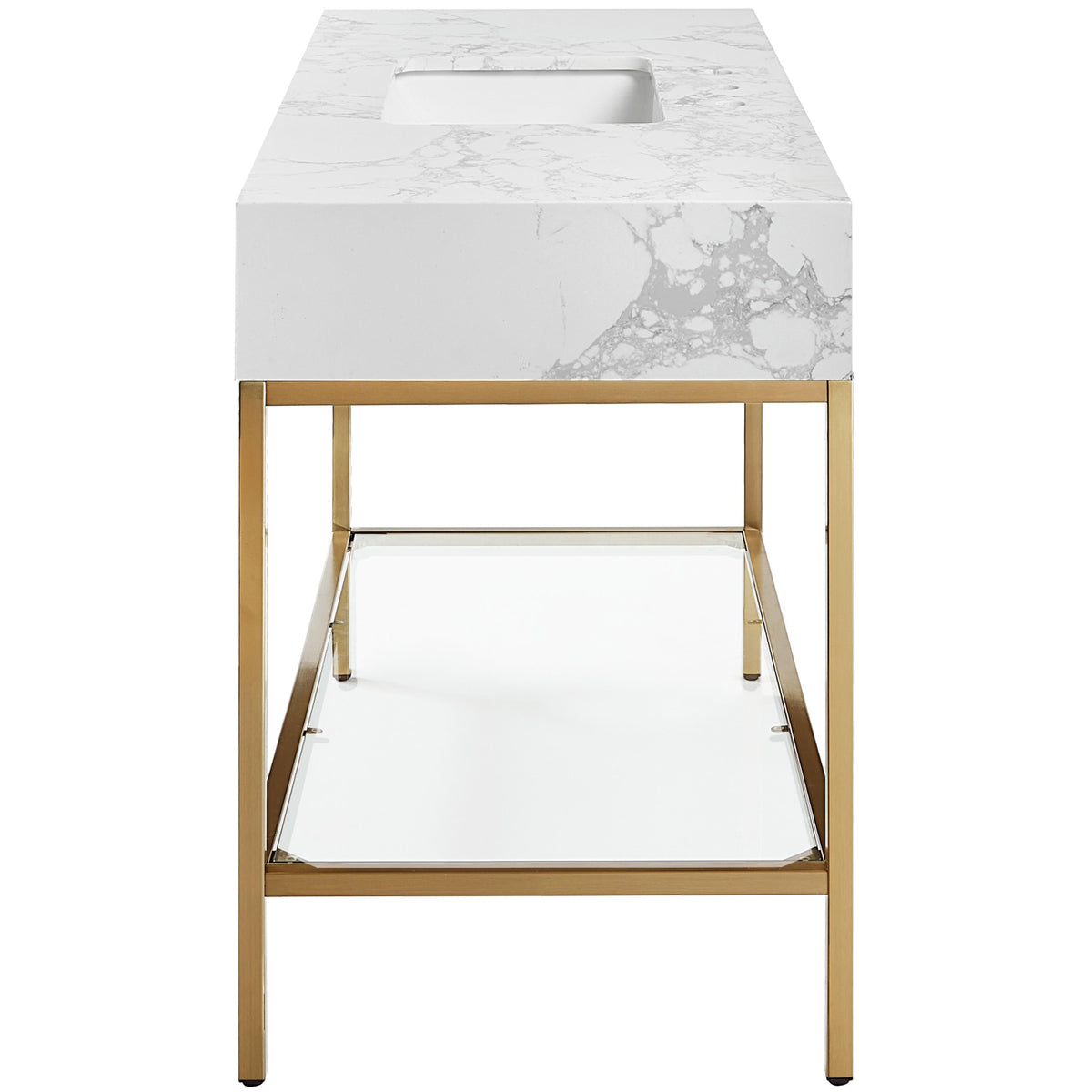 Meridian Marmo White Engineered Marble Bathroom Vanity