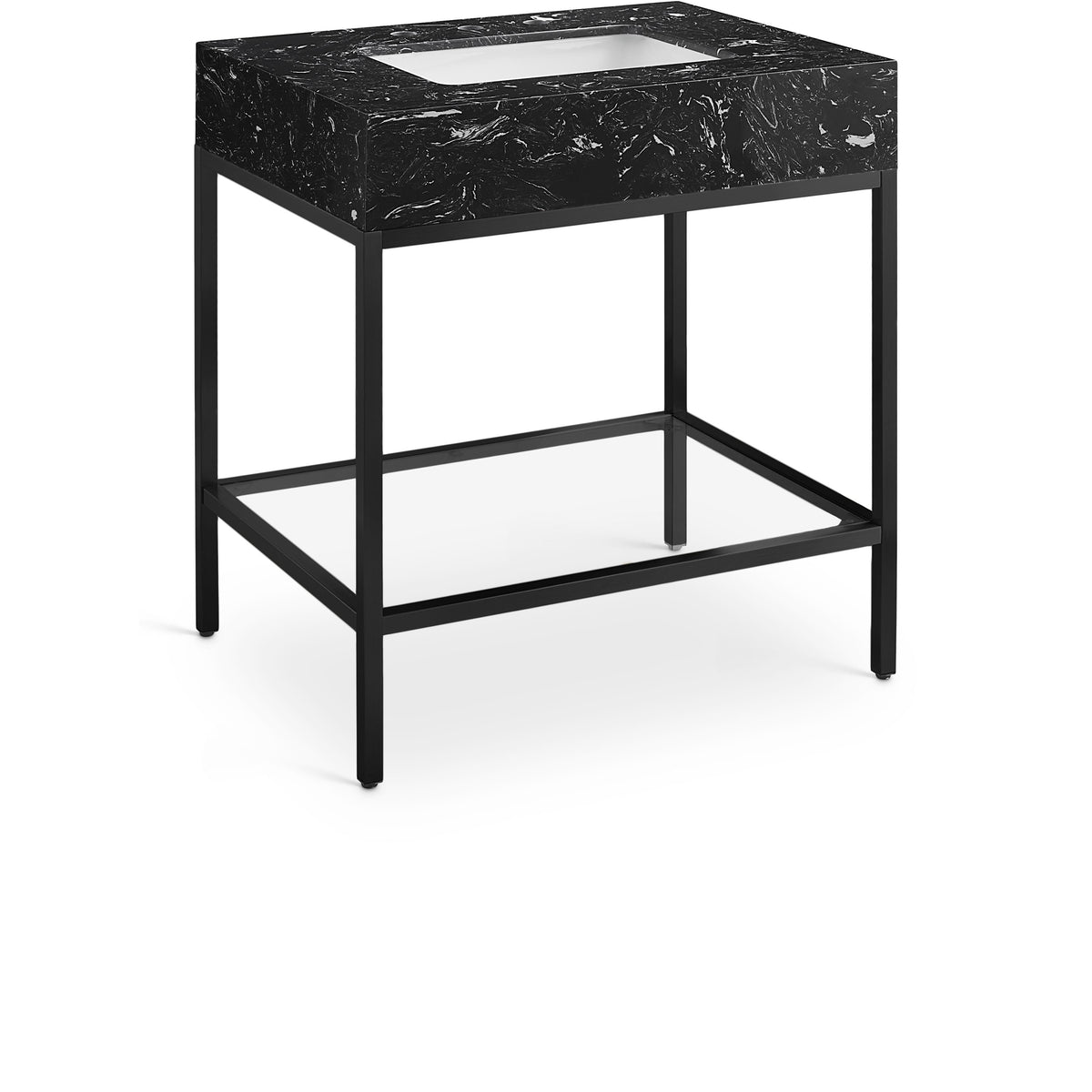 Meridian Marmo Black Engineered Marble Bathroom Vanity