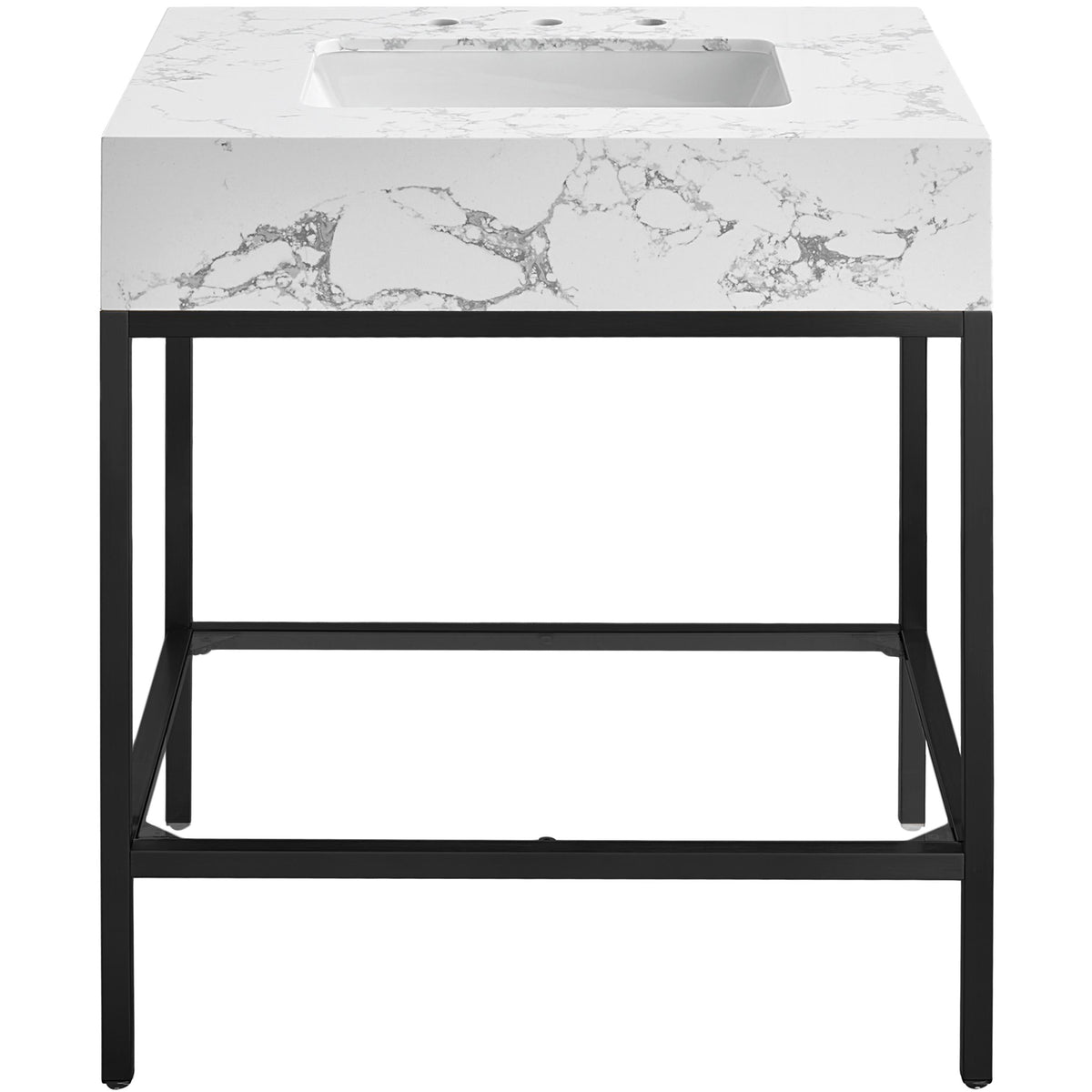 Meridian Marmo Black Engineered Marble Bathroom Vanity