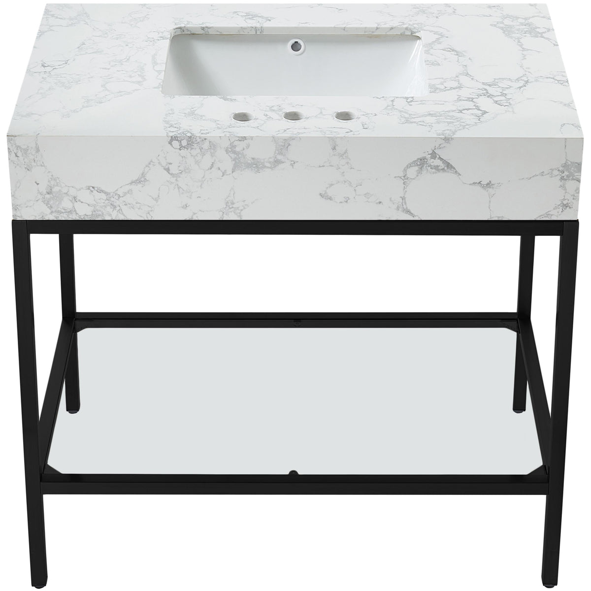 Meridian Marmo White Engineered Marble Bathroom Vanity