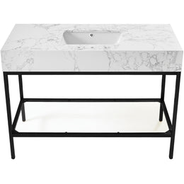 Meridian Marmo White Engineered Marble Bathroom Vanity