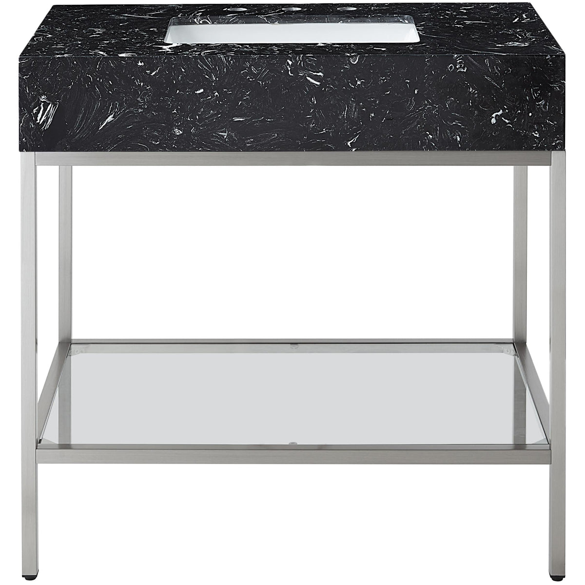 Meridian Marmo Black Engineered Marble Bathroom Vanity
