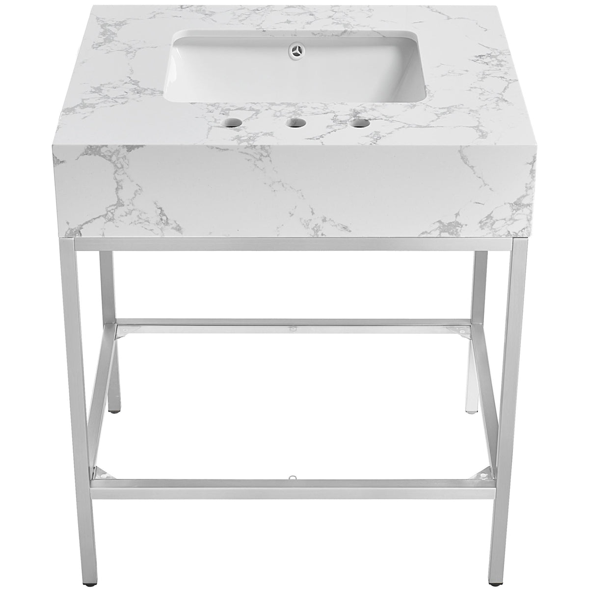 Meridian Marmo White Engineered Marble Bathroom Vanity