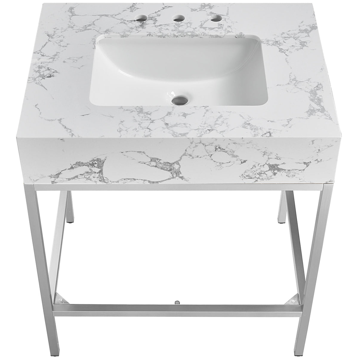 Meridian Marmo White Engineered Marble Bathroom Vanity