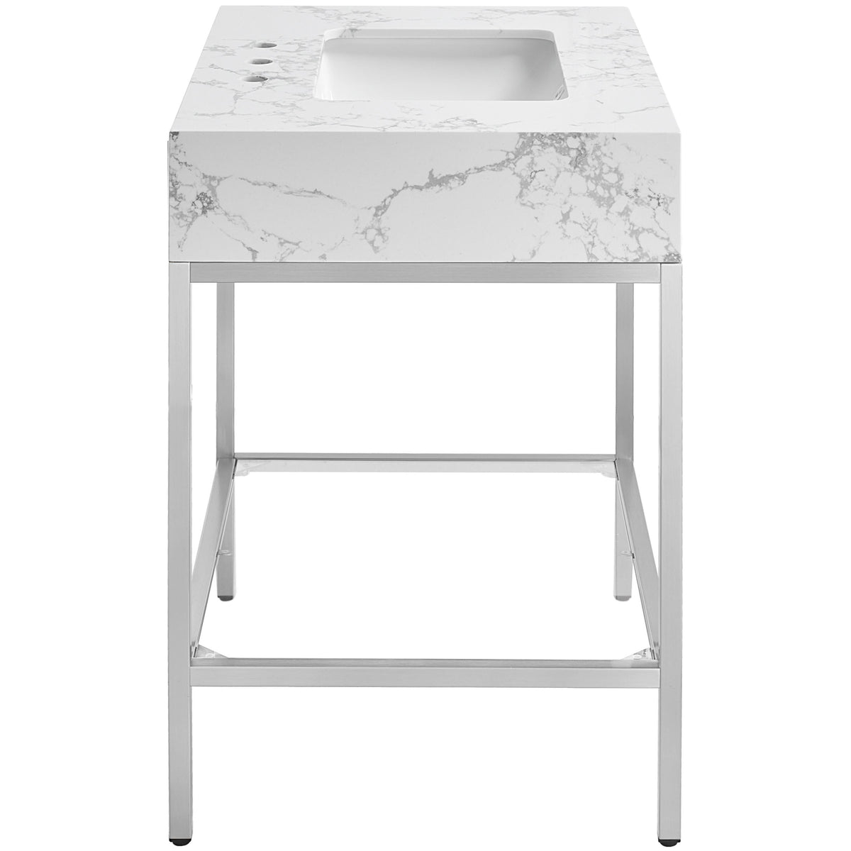 Meridian Marmo White Engineered Marble Bathroom Vanity