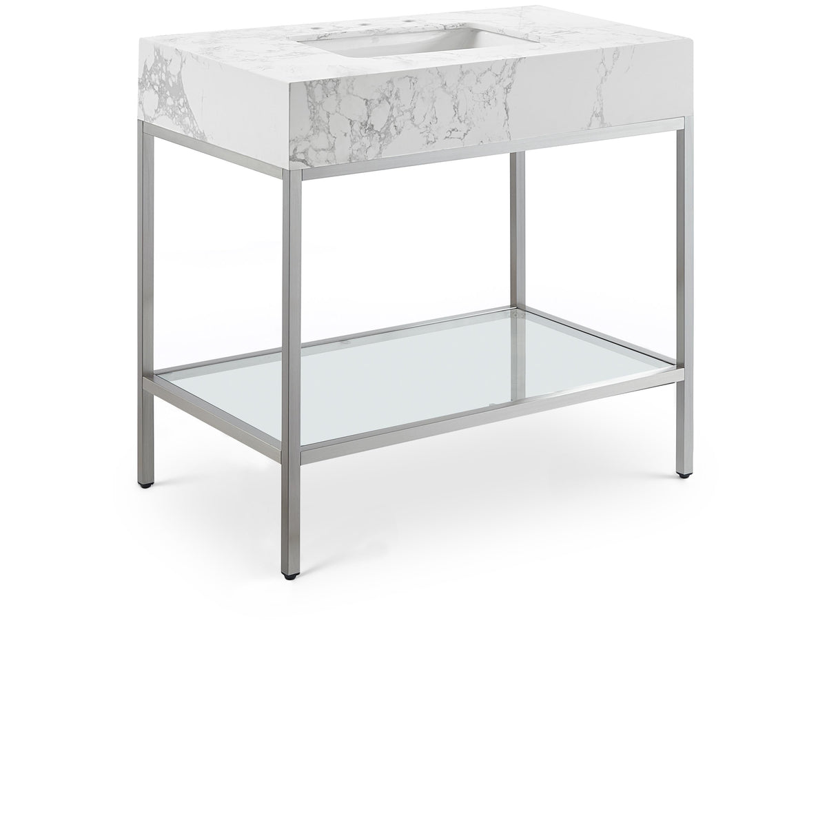 Meridian Marmo White Engineered Marble Bathroom Vanity