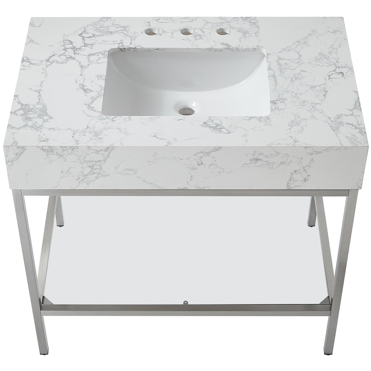 Meridian Marmo White Engineered Marble Bathroom Vanity