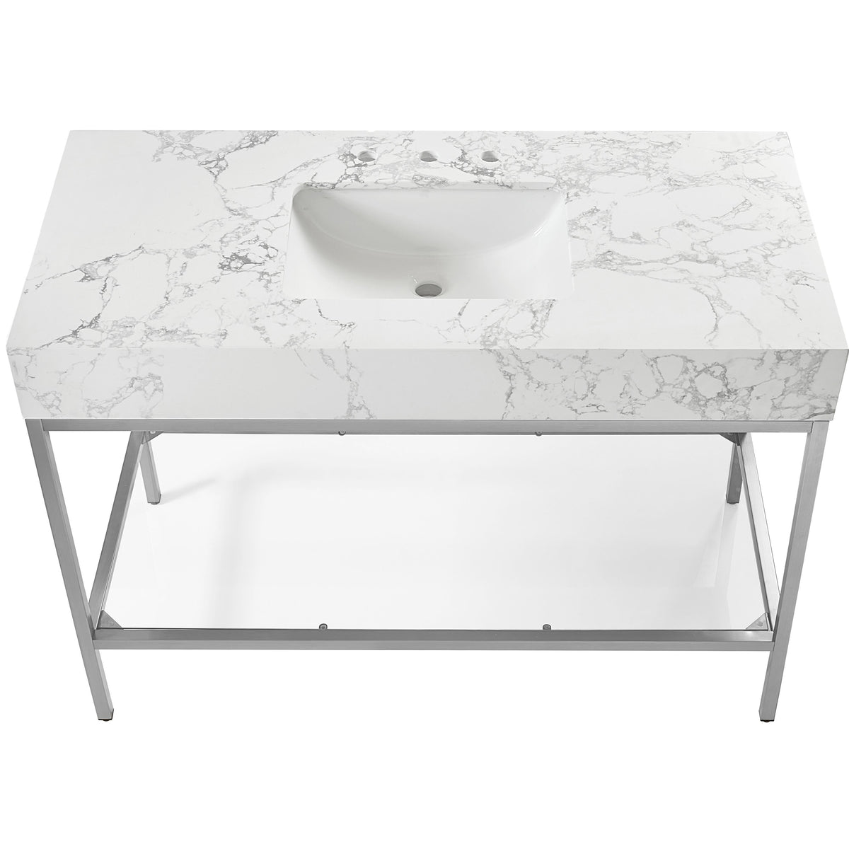 Meridian Marmo White Engineered Marble Bathroom Vanity