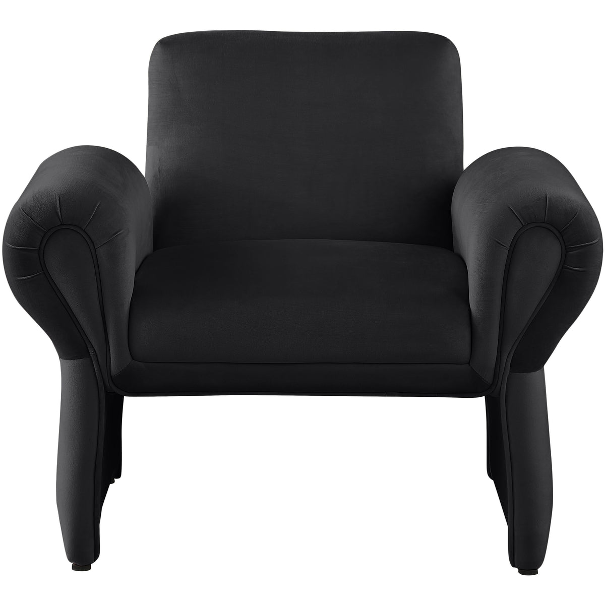 Meridian Fleurette Black Velvet Accent Chair