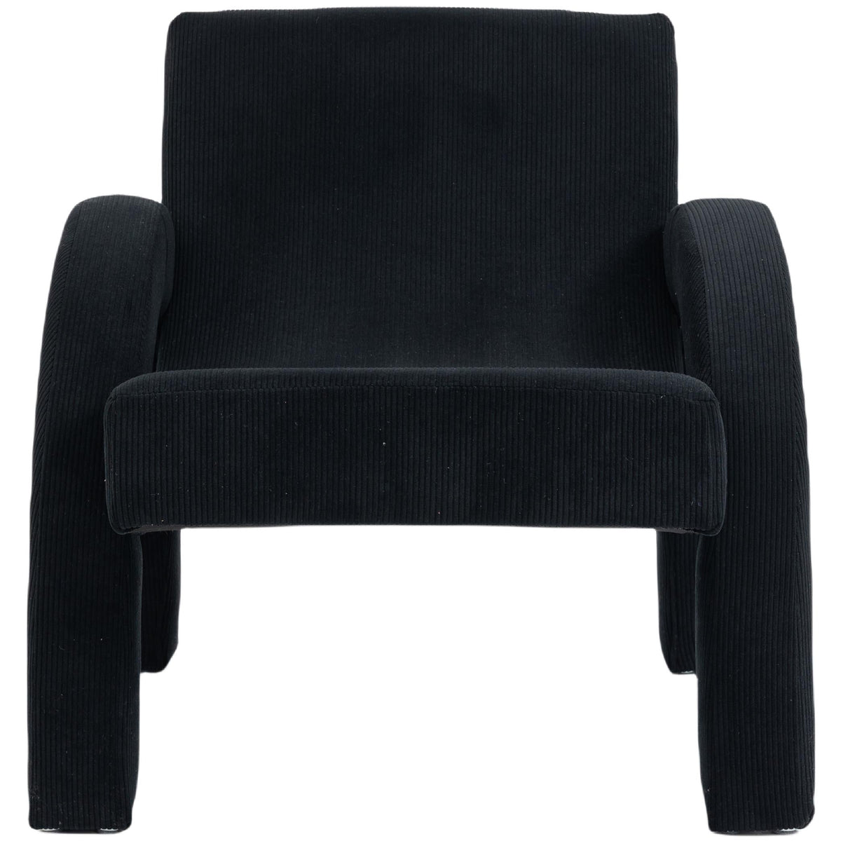 Meridian Corduroy Black Corduroy Fabric Accent Chair