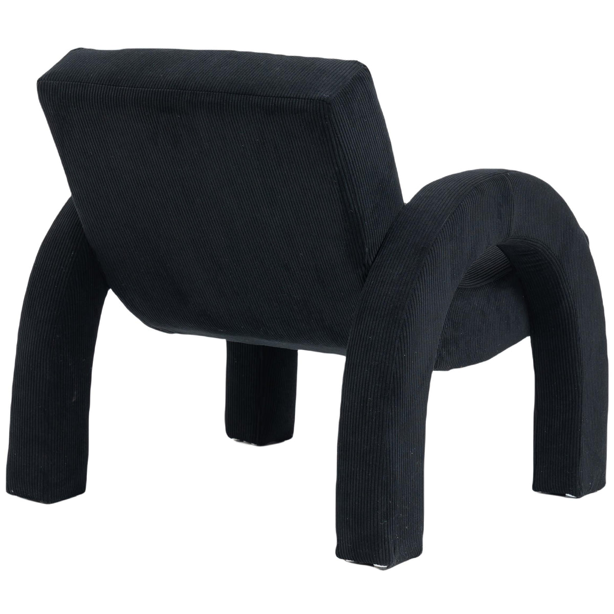 Meridian Corduroy Black Corduroy Fabric Accent Chair