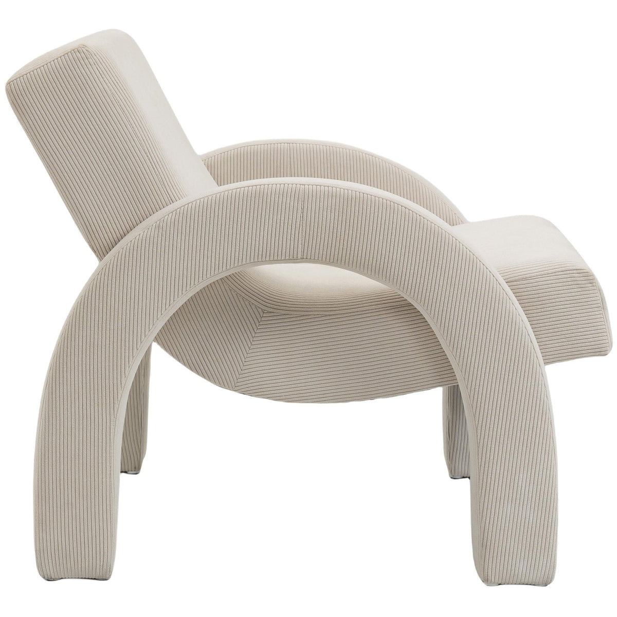 Meridian Corduroy Cream Corduroy Fabric Accent Chair