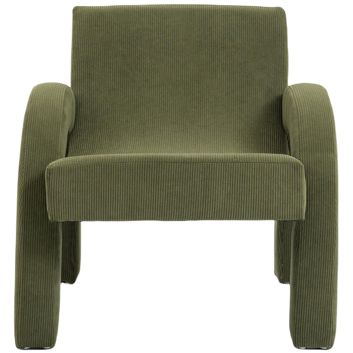 Meridian Corduroy Green Corduroy Fabric Accent Chair