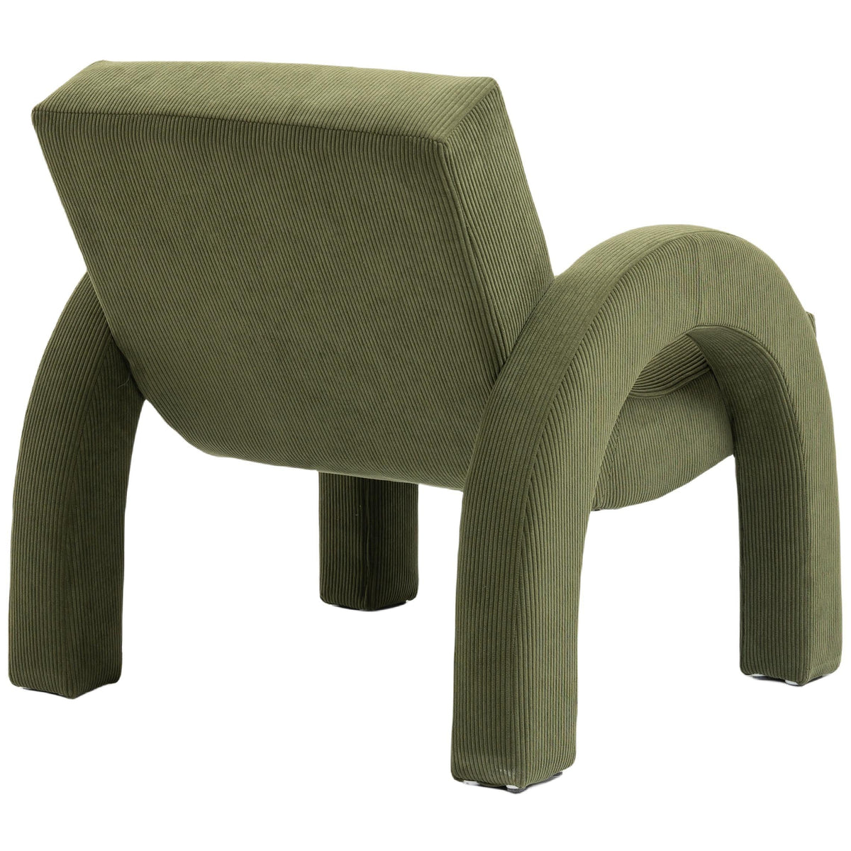 Meridian Corduroy Green Corduroy Fabric Accent Chair