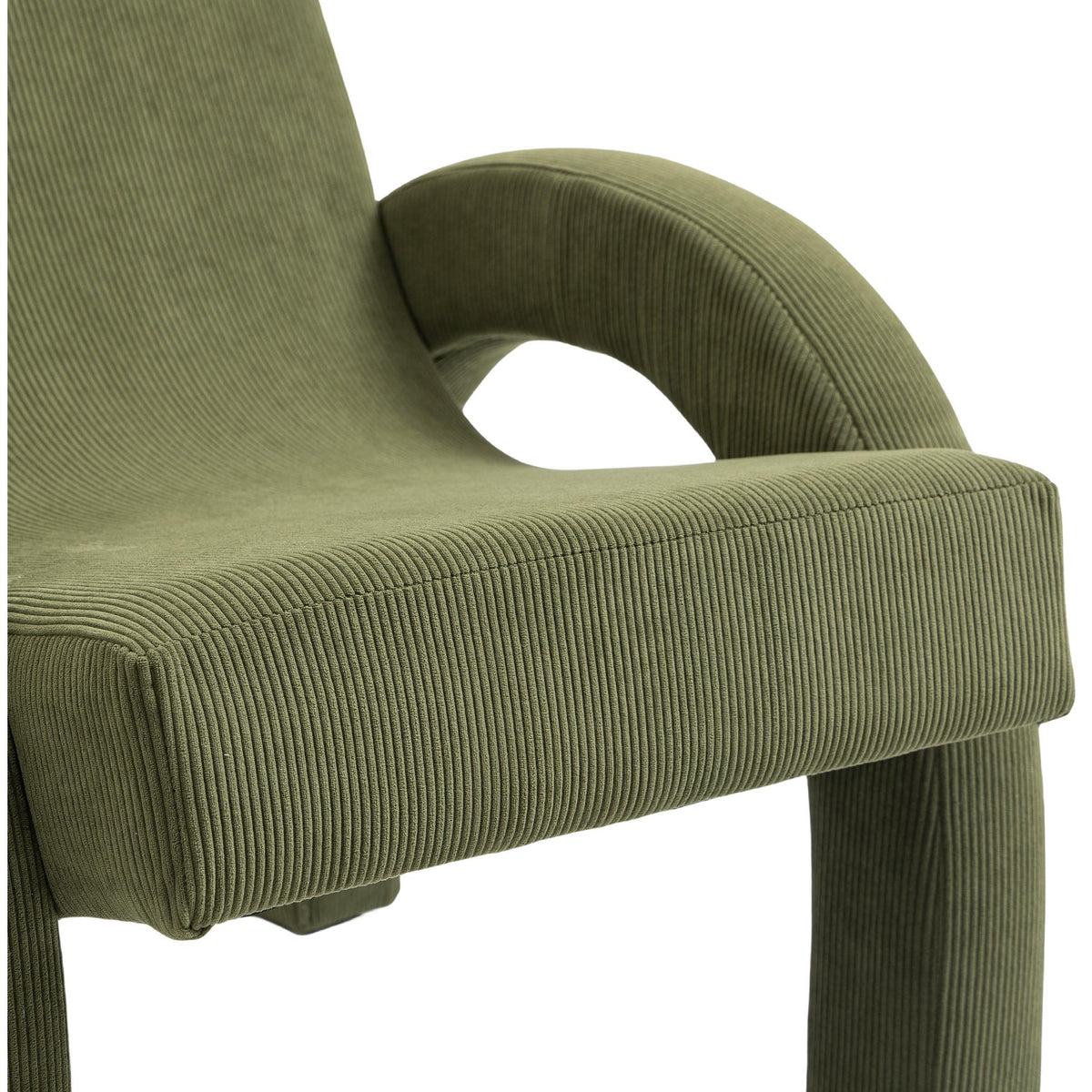 Meridian Corduroy Green Corduroy Fabric Accent Chair