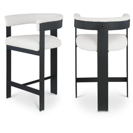 Meridian Romeo Cream Boucle Fabric Counter Stool