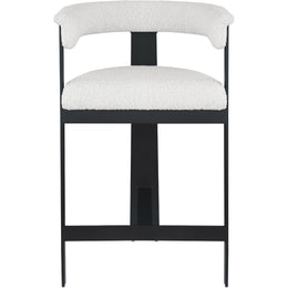 Meridian Romeo Cream Boucle Fabric Counter Stool