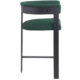 Meridian Romeo Green Boucle Fabric Counter Stool